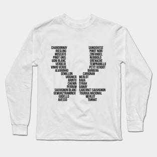 Glass Shaped Wine Varieties Long Sleeve T-Shirt